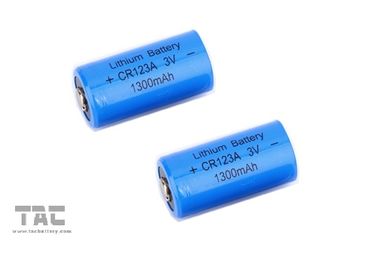 Wysoka gęstość energii 3.0V CR123A 1300mAh Li / MnO2 Podstawowa bateria litowa / akumulator Li-Mn