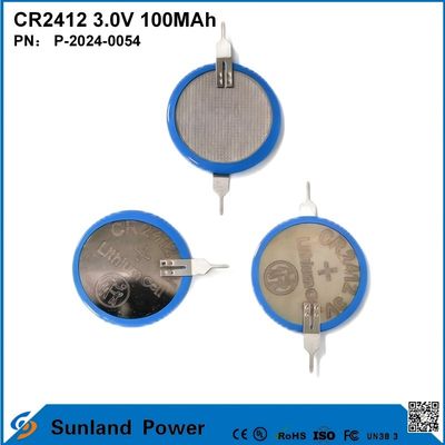 CR2412 3.0V 100MAH Li-MnO2 Bateria Długa żywotność