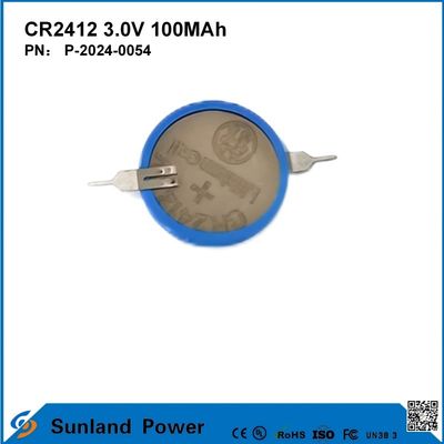 CR2412 3.0V 100MAH Li-MnO2 Bateria Długa żywotność