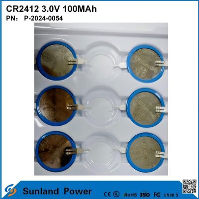 CR2412 3.0V 100MAH Li-MnO2 Bateria Długa żywotność