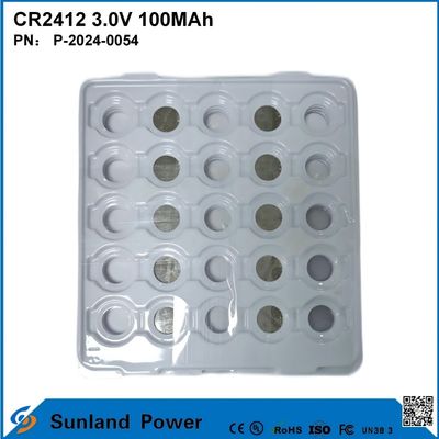 CR2412 3.0V 100MAH Li-MnO2 Bateria Długa żywotność