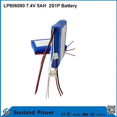 7.4V 5AH LP806090 2S1P Polimerowe baterie litowo-jonowe z funkcją I2C z miernikiem paliwa