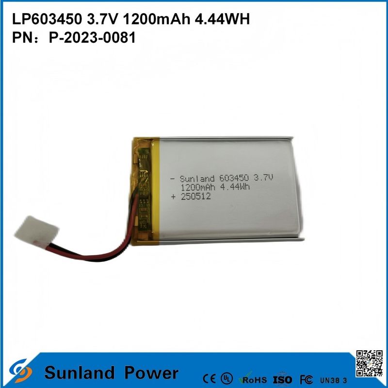 GP603450 Komórka do elektroniki użytkowej i zastosowań medycznych 1200mAh 3.7V UL & UN38.3 Certyfikowana w magazynie i dostosowywalna