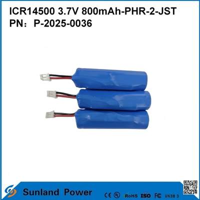ICR14500 3,7V 800mAh-PHR-2-JST-10mm Bateria z przewodami