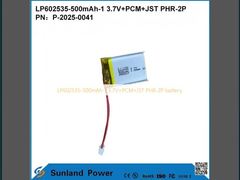 Bateria LP602535-500mAh-1 3.7V+PCM+JST PHR-2P
